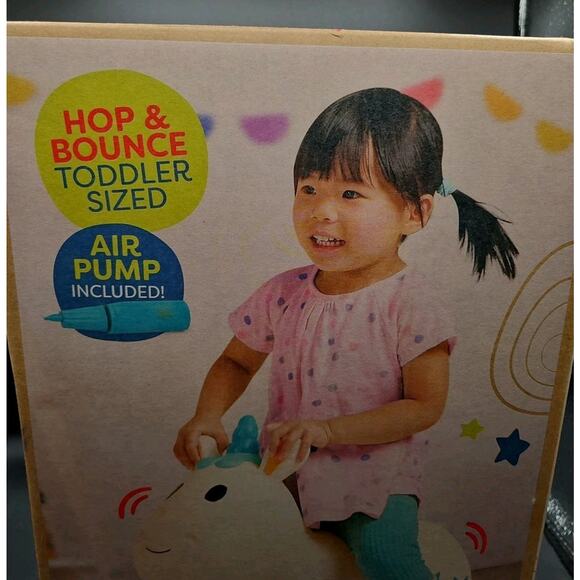 B Toys Ride On Toy Unicorn Hopper Bouncy Boing Pixie Air Pump Included (18m +) - Picture 4 of 4